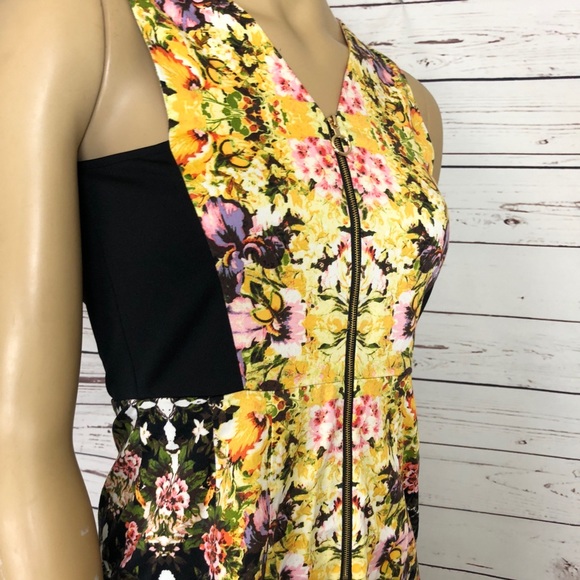 Donna Morgan Dress Floral Front Exposed Zipper - Picture 4 of 8